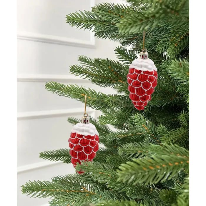 Елочная игрушка Chomik Шишки" 9 см, 2 шт, червоні (5900779895386_3) изображение 3