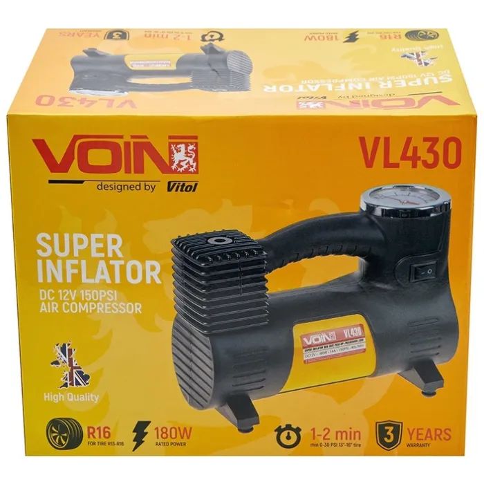 Автомобільний компресор VOIN VL-430 150psi/14A/40л (VL-430) зображення 10
