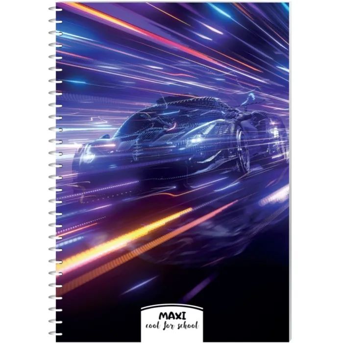 Блокнот Maxi А5, пластикова обкладинка, спіраль, 60 арк., клітинка (MX21213-14)