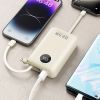 Батарея універсальна Dudao 20000mAh K14+ 22.5W, PD, QC, USB-A, USB-C(In/Out), with built-in USB-C/Lightning cables, White (6977196680023) зображення 6