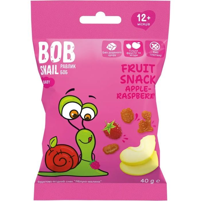 Дитячі снеки Bob Snail фруктові яблуко-малина 20 г (1740852)