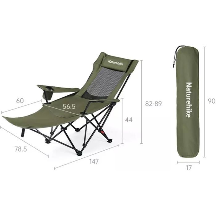 Кресло складное Naturehike CNK2550JJ023 Nightfall T05, сталь, хакі (6977465865700) изображение 2