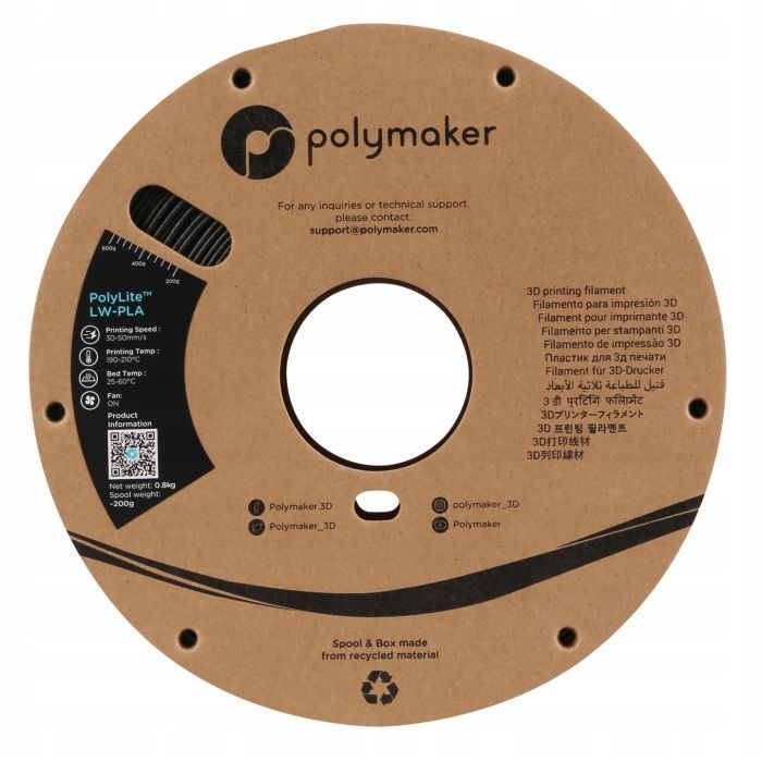 Пластик для 3D-принтера Polymaker PLA POLYLITE LW 1.75 mm 0,8kg WHITE (PA08002) зображення 2