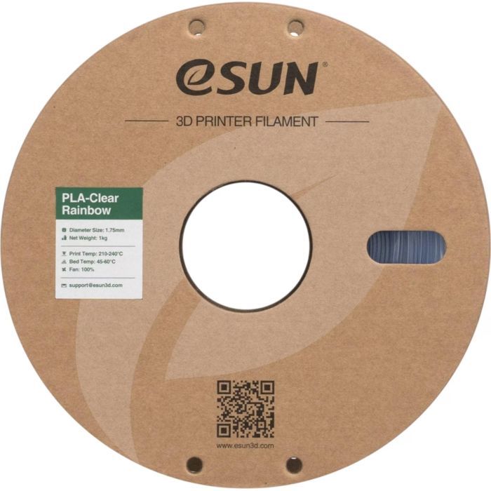 Пластик для 3D-принтера eSUN PLA Clear Rainbow 1,75mm 1kg FLAME-Crystal (PLA-CLRB175O-CF1P1) изображение 2