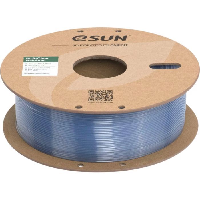 Пластик для 3D-принтера eSUN PLA Clear Rainbow 1,75mm 1kg FLAME-Crystal (PLA-CLRB175O-CF1P1) изображение 3