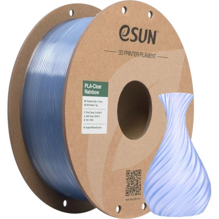 Пластик для 3D-принтера eSUN PLA Clear Rainbow 1,75mm 1kg FLAME-Crystal (PLA-CLRB175O-CF1P1) изображение 4
