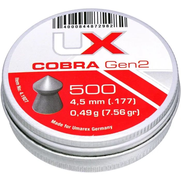Пульки Umarex Cobra Gen2 4,5 мм 0,49 г 500 шт (4.1927) изображение 2