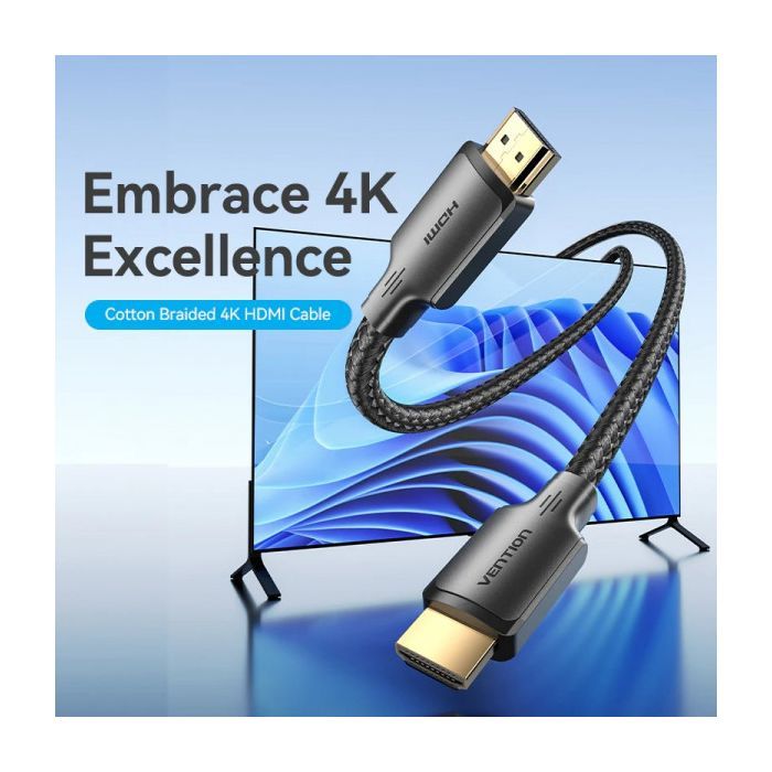 Кабель мультимедійний HDMI M to HDMI M 12.0m V2.0 4K30Hz braided Vention (ALLBM) зображення 4