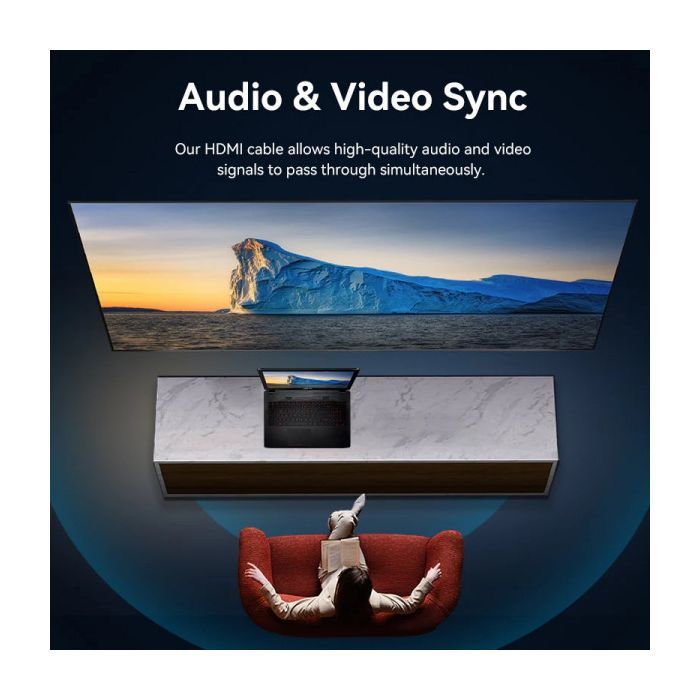 Кабель мультимедійний HDMI M to HDMI M 12.0m V2.0 4K30Hz braided Vention (ALLBM) зображення 7