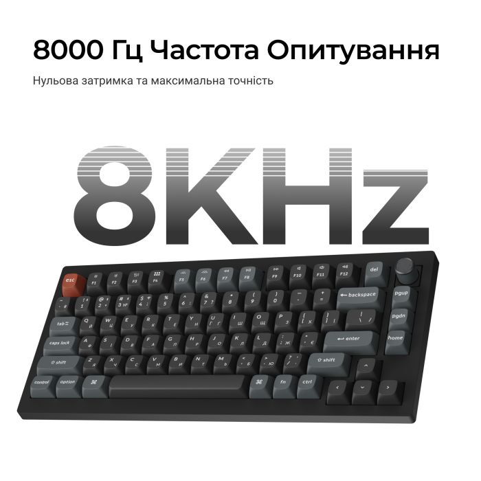 Клавіатура Keychron V1 Ultra Keychron Red Switch RGB UA Black (V1U-D1-UA) зображення 10