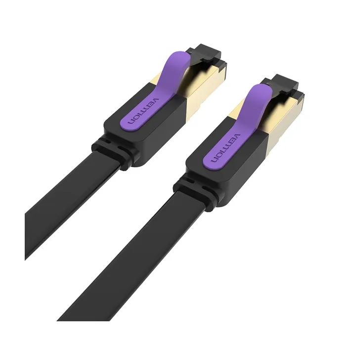 Патч-корд 15м, UTP cat 7 RJ-45 flat black Vention (ICABN) изображение 3