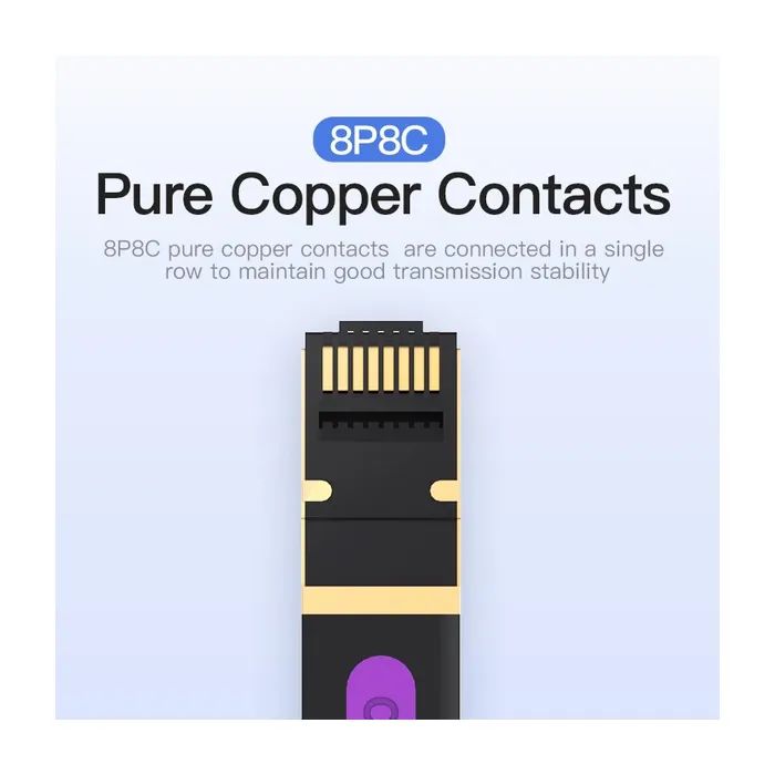 Патч-корд 15м, UTP cat 7 RJ-45 flat black Vention (ICABN) изображение 4
