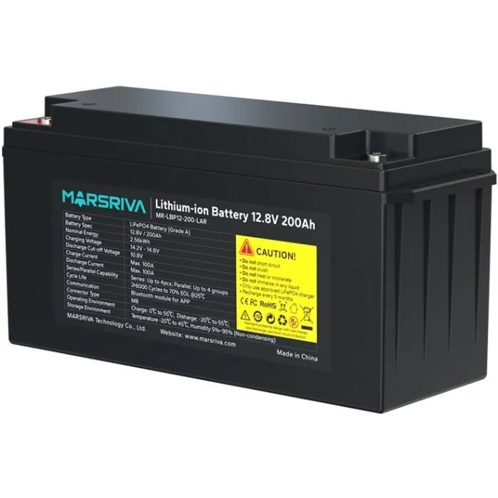 Батарея LiFePo4 Marsriva 12.8V 200Ah 2.56kWh (MR-LBP12-200-LAR) зображення 3