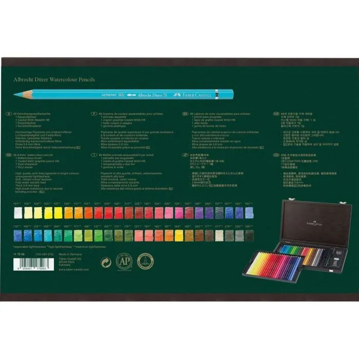 Карандаши цветные Faber-Castell Drer 48 кол. + аксесуари в дерев'яному пеналі, 117506 (26081) изображение 3