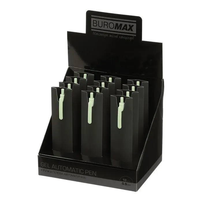 Ручка гелевая Buromax автоматическая MIST, 0,5 мм, синие чернила, салатовая (BM.83103-15) изображение 4