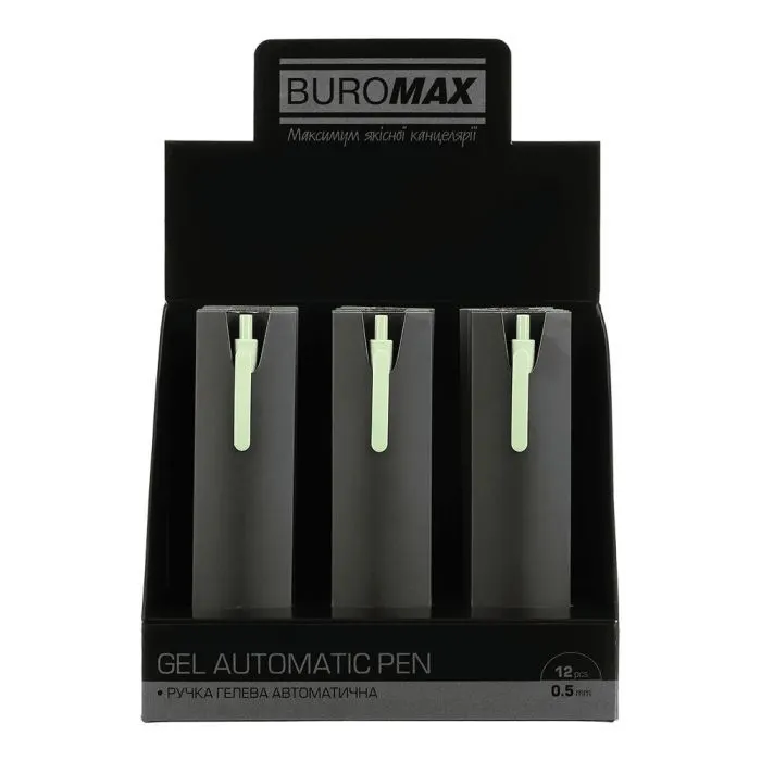 Ручка гелевая Buromax автоматическая MIST, 0,5 мм, синие чернила, салатовая (BM.83103-15) изображение 5
