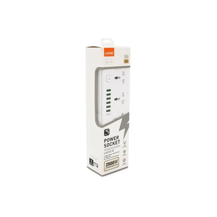 Сетевой фильтр питания LDNIO SС5614, 5 роз, 6 USB, 2м, White (SС5614)