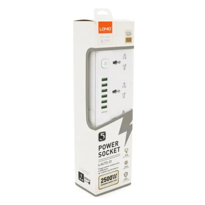 Мережевий фільтр живлення LDNIO SС5614, 5 роз, 6 USB, 2м, White (SС5614) зображення 3