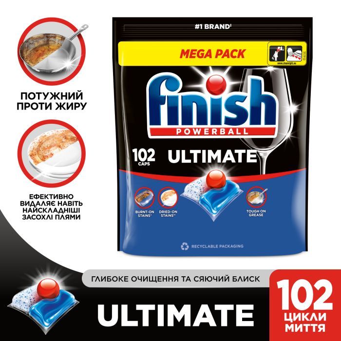 Таблетки для посудомоечных машин Finish Ultimate All in 1 100 шт. (5908252012091) изображение 6