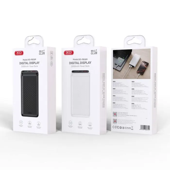 Батарея універсальна XO 20000mAh, 22.5W, black (XO-PB309-BK) зображення 5