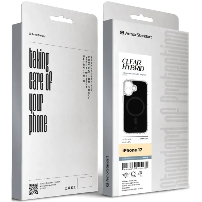 Чехол для мобильного телефона Armorstandart Clear Hybrid MagCase Apple iPhone 17 Black (ARM91787) изображение 3