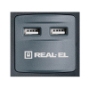 Мережевий фільтр живлення REAL-EL RS-8F USB CHARGE 3m, black (EL122300004) зображення 2