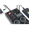 Мережевий фільтр живлення REAL-EL RS-8F USB CHARGE 3m, black (EL122300004) зображення 4
