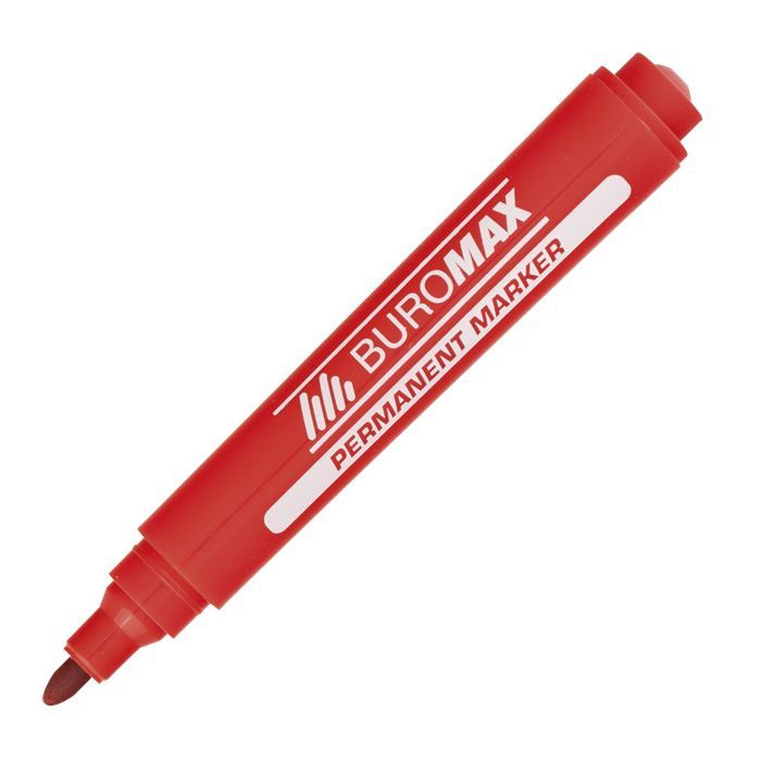 Маркер Buromax Permanent "JOBMAX", round tip, black (BM.8700-01) зображення 2