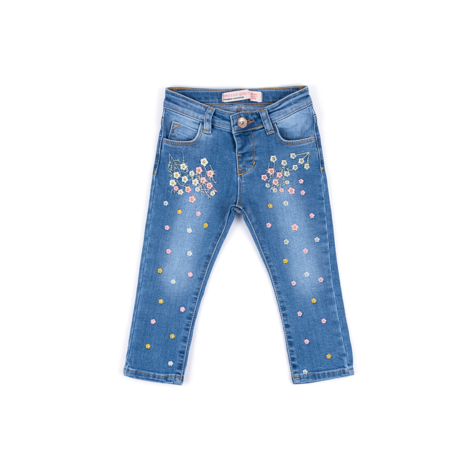 Джинсы Breeze джинсовые с цветочками (OZ-17703-92G-jeans)
