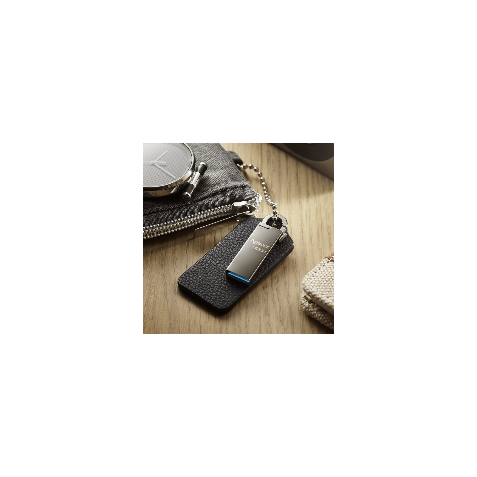 USB флеш накопичувач Apacer 64GB AH15A Ashy USB 3.1 (AP64GAH15AA-1) зображення 3