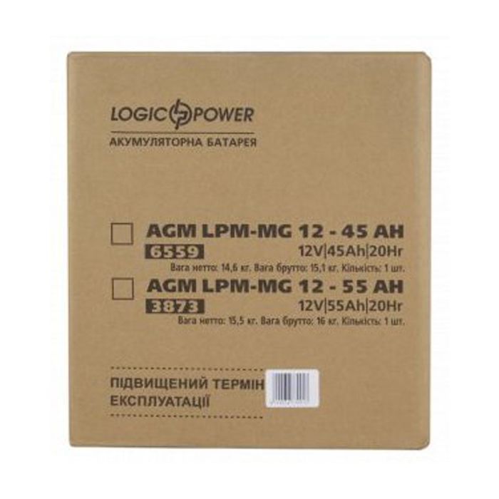 Батарея до ДБЖ LogicPower LPM MG 12В 45Ач (6559) зображення 6