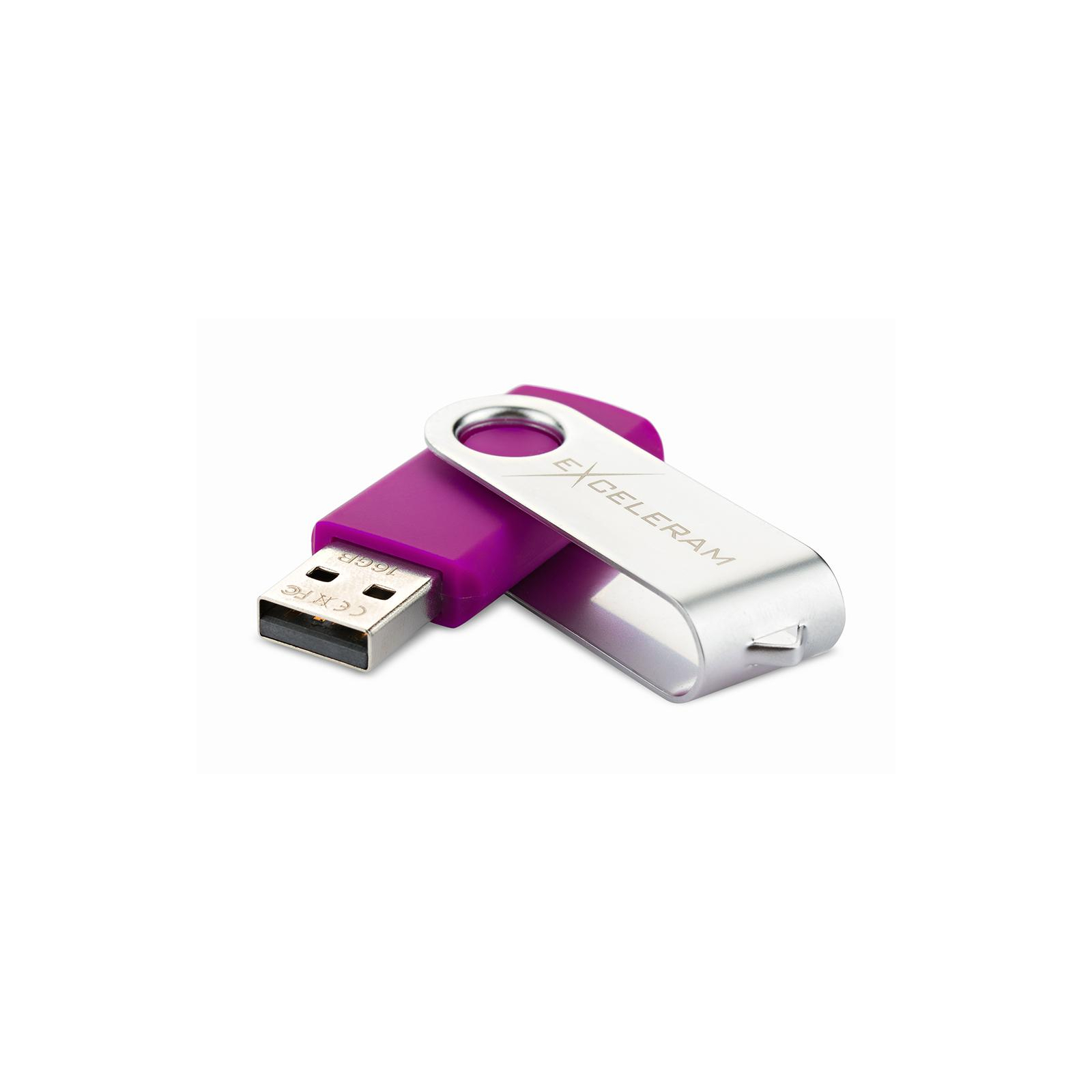 USB флеш накопичувач eXceleram 16GB P1 Series Silver/Purple USB 2.0 (EXP1U2SIPU16) зображення 2