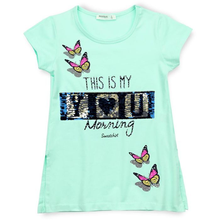 Плаття дитяче Breeze туніка з метеликами (10262-128G-green) зображення 2