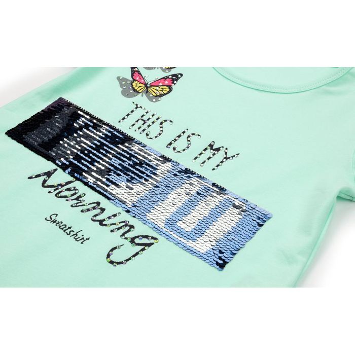 Плаття дитяче Breeze туніка з метеликами (10262-128G-green) зображення 7