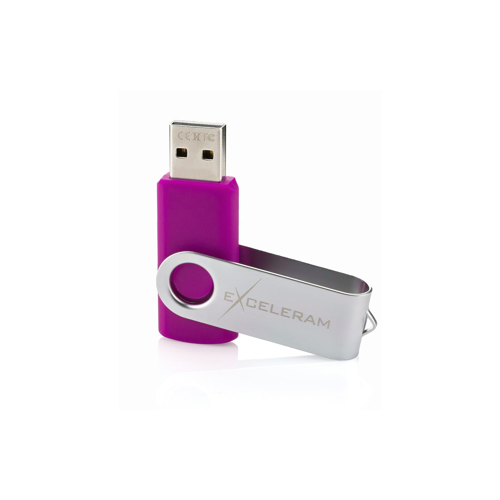 USB флеш накопичувач eXceleram 32GB P1 Series Silver/Purple USB 2.0 (EXP1U2SIPU32) зображення 3
