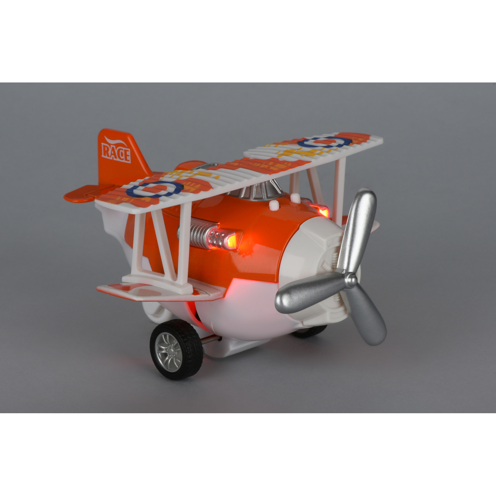 Спецтехника Same Toy Самолет металический инерционный Aircraft оранжевый со свето (SY8012Ut-1) изображение 2