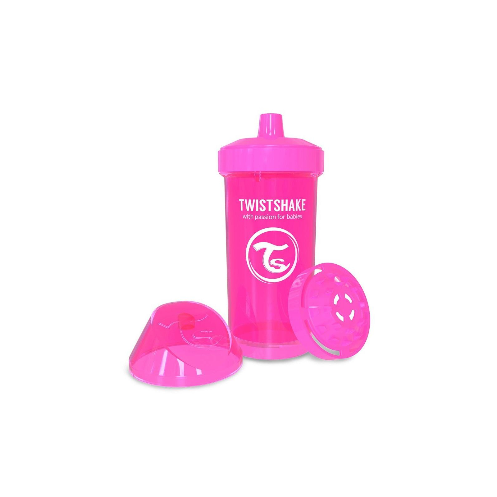 Поильник-непроливайка Twistshake 360 мл 12+мес, розовый (78068)
