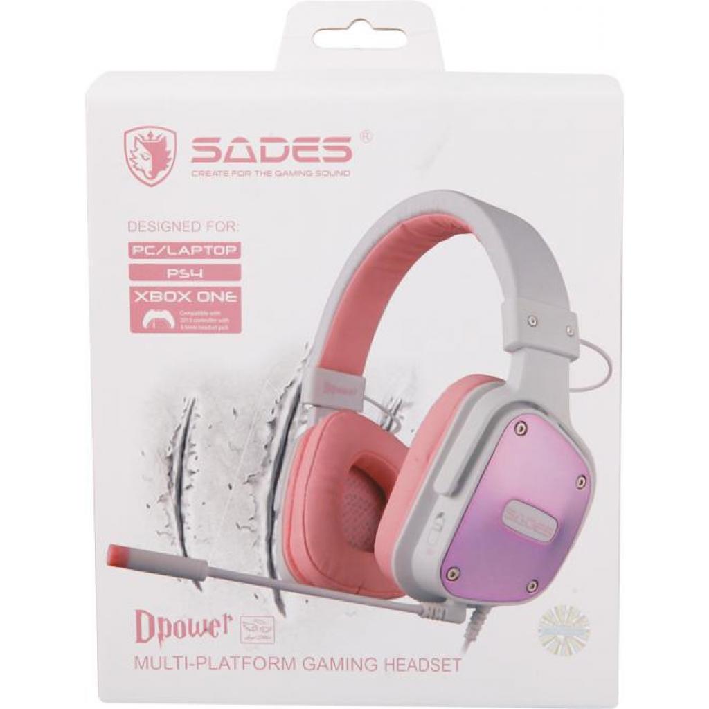 Наушники Sades Dpower White/Pink (SA722-W-P) изображение 9