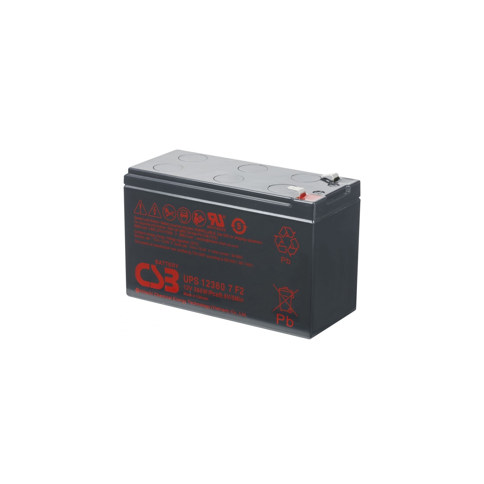 Батарея к ИБП CSB UPS12360, 12В 7.5 Ач (UPS12360)