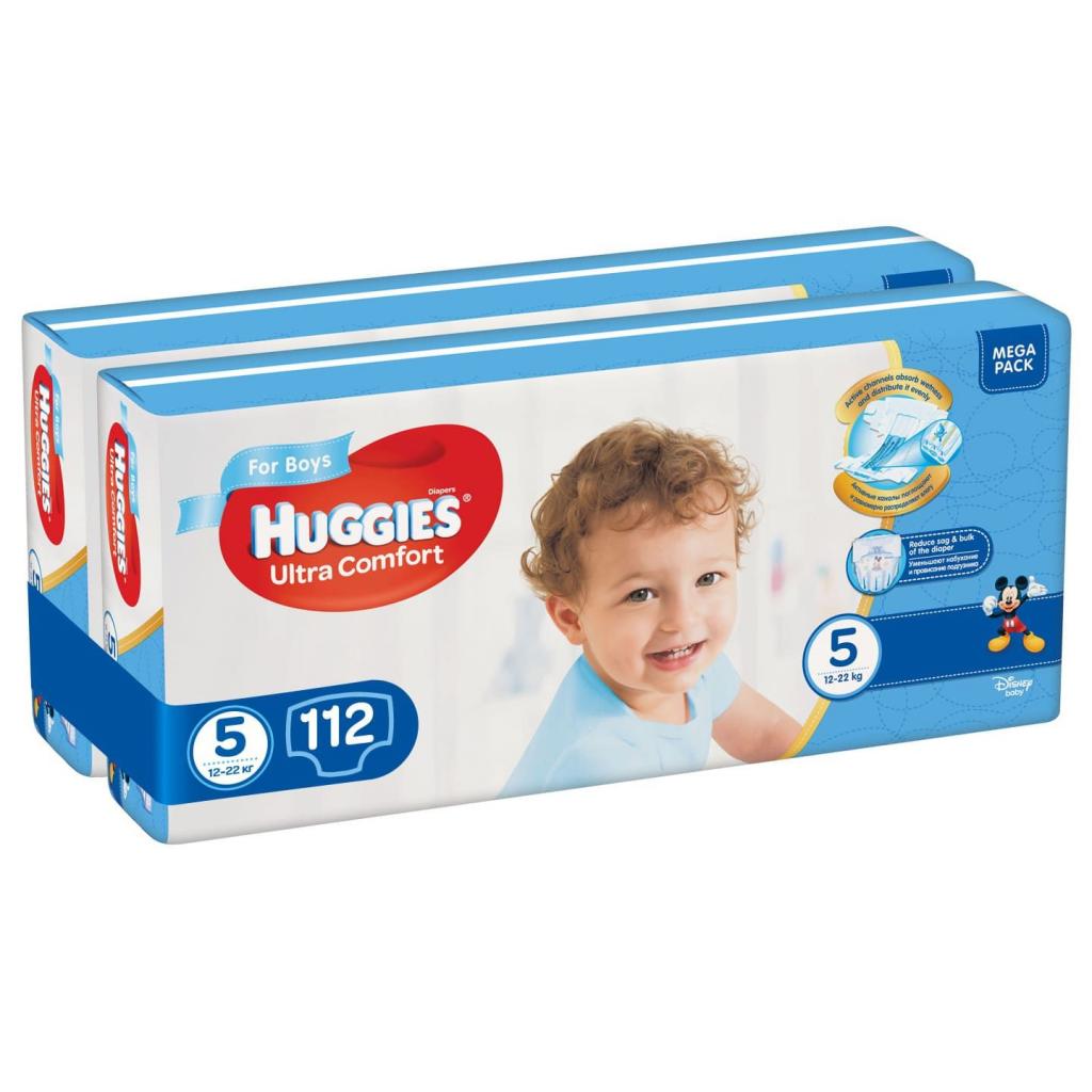 Подгузники Huggies Ultra Comfort 5 Mega для мальчиков (12-22 кг) 112 шт (56x2) (5029054218136) изображение 2