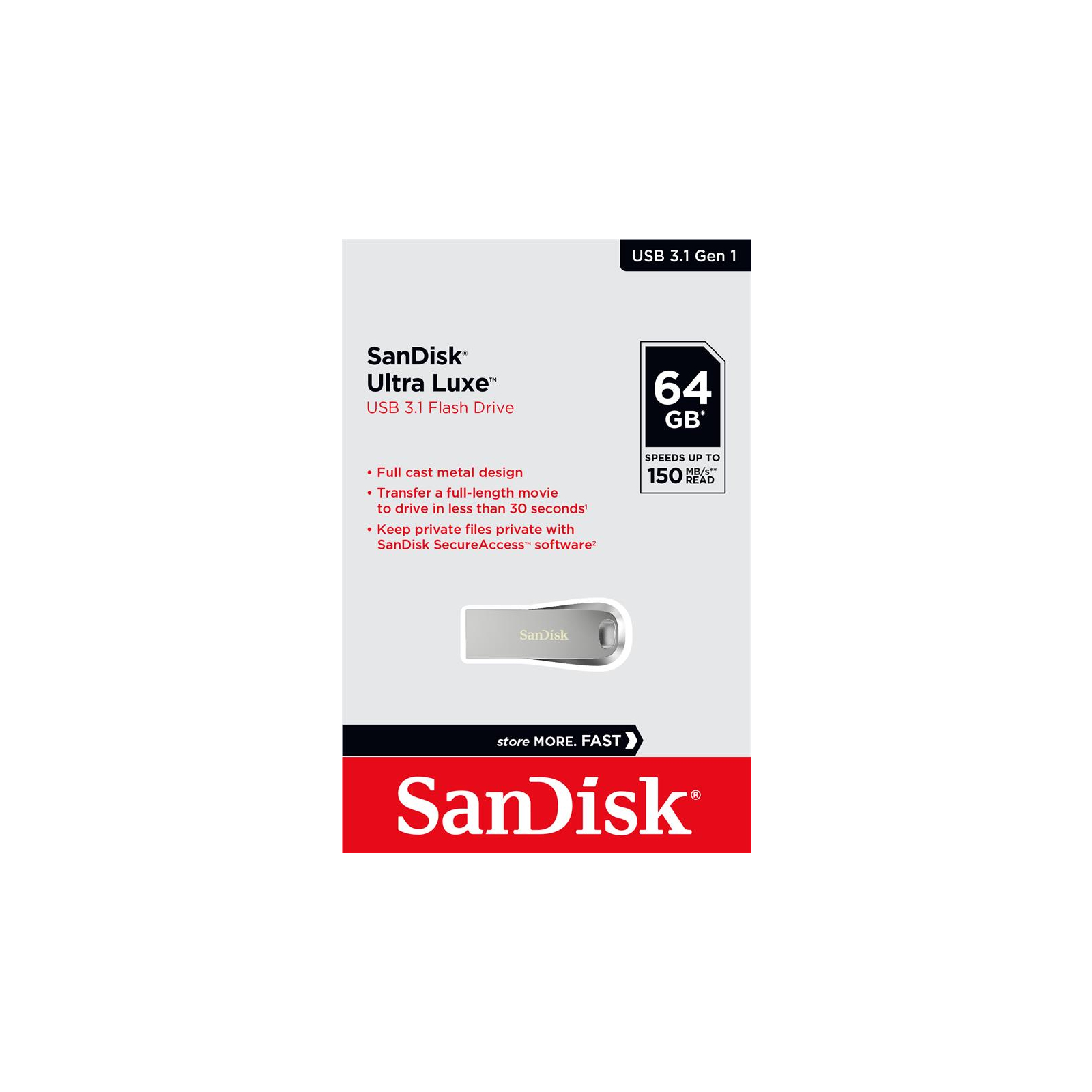 USB флеш накопитель SanDisk Ultra Luxe USB3.1 (SDCZ74-512G-G46) изображение 5