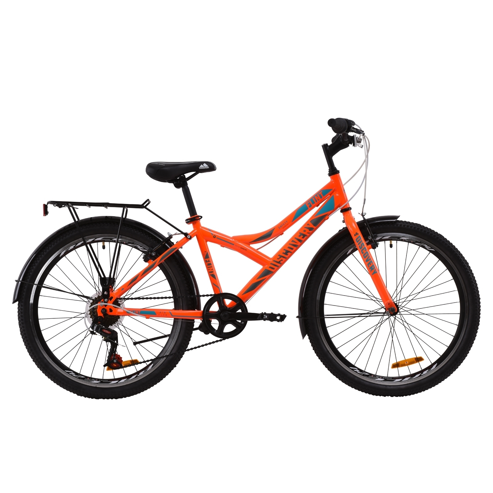 Велосипед Discovery 24" FLINT Vbr рама-14" St 2020 оранжево-бирюзовый с серым + (OPS-DIS-24-173)