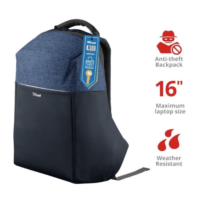 Рюкзак для ноутбука Trust 16" Nox Anti-theft BLUE (23307) изображение 9