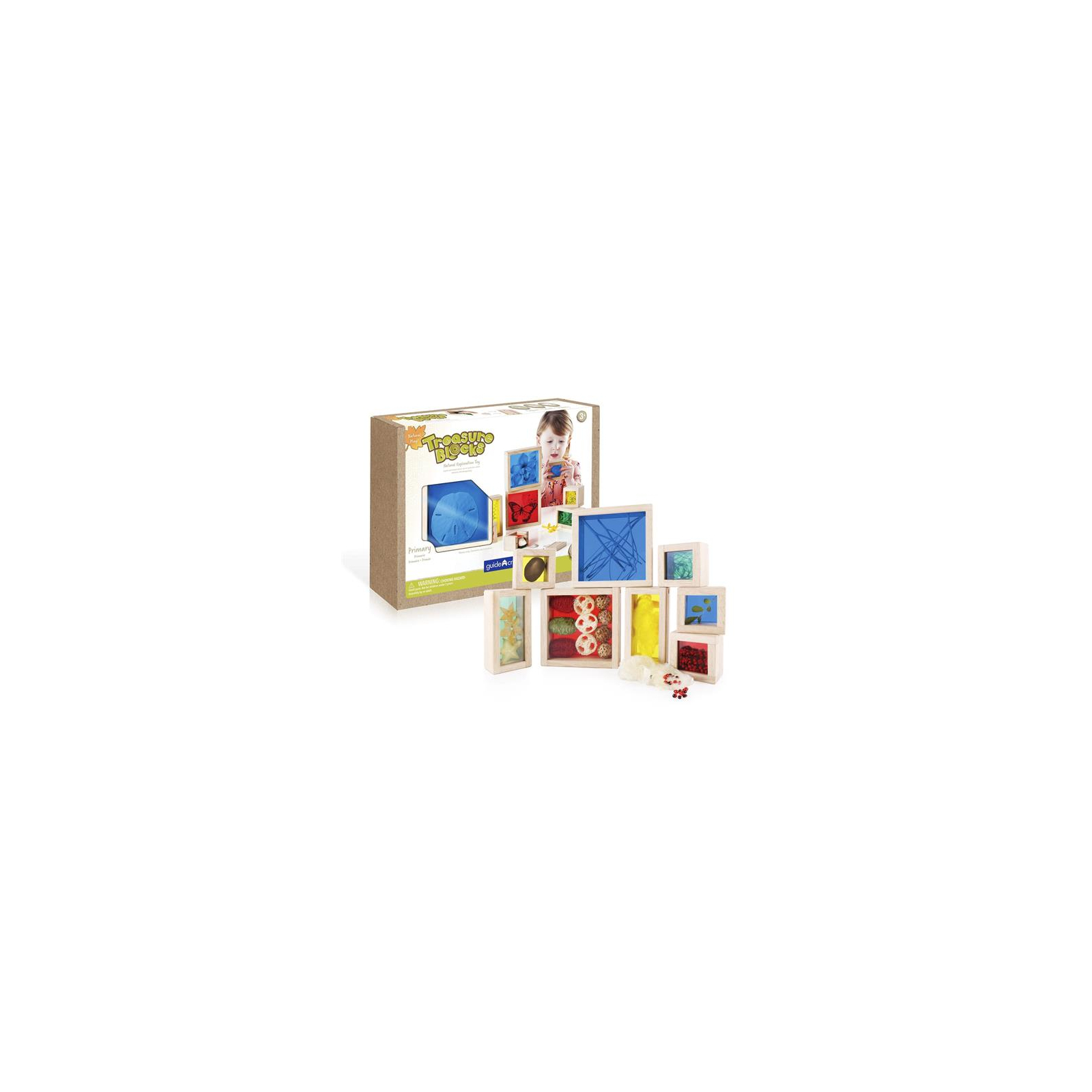 Игровой набор Guidecraft Набор блоков Natural Play Сокровища в ящиках разноцветный (G3085)