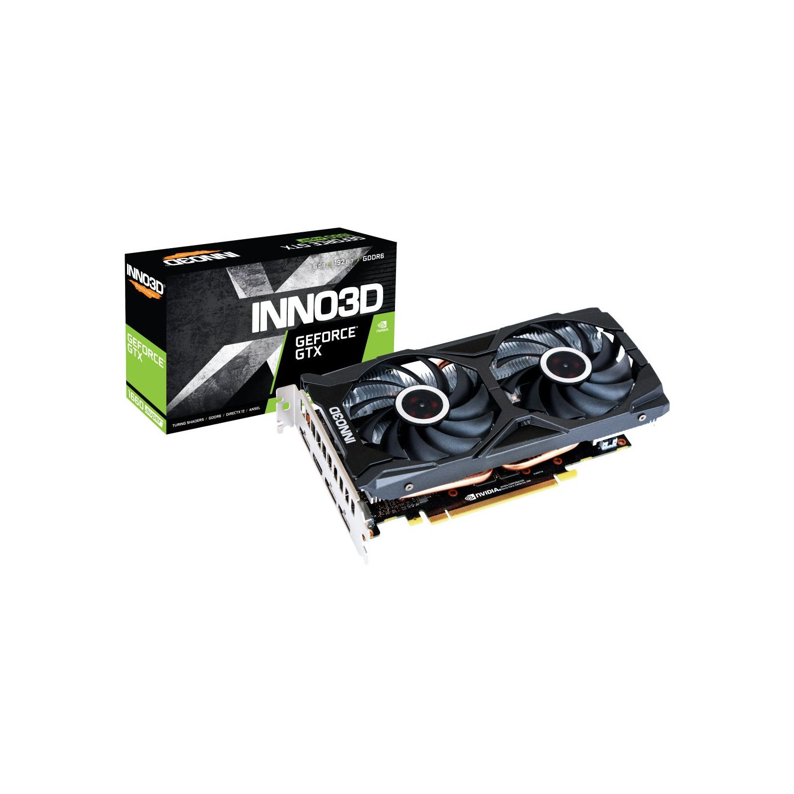 ᐈ Купить видеокарту Inno3D GeForce GTX1660 SUPER 6144Mb TWIN X2