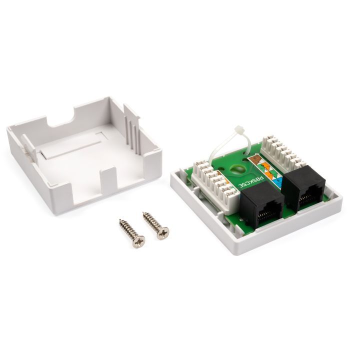 Компьютерная розетка RJ45x2 UTP cat.5e 8P8C Vinga (VCPRJ45O2) изображение 4