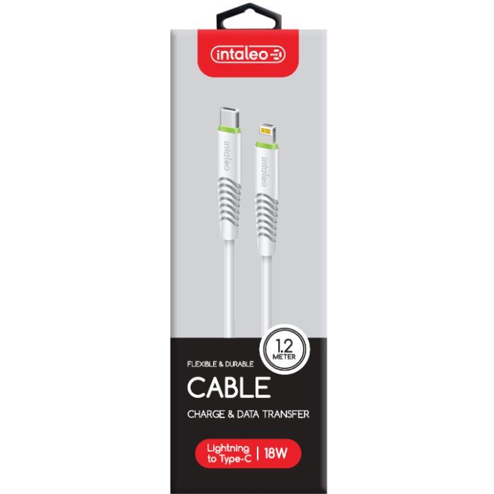 Дата кабель USB-C to Lightning 1.2m 18W white Intaleo (1283126504099) зображення 2