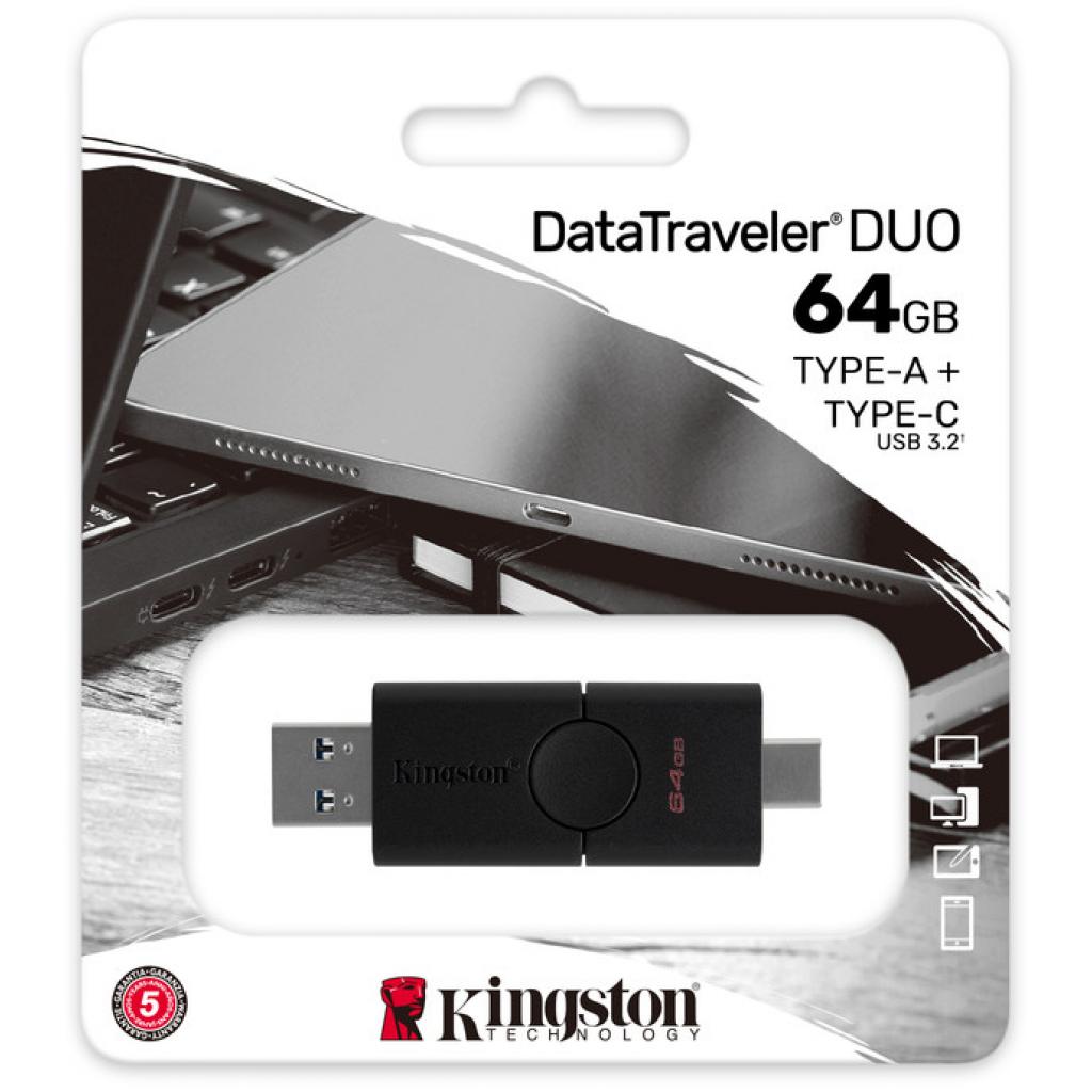 USB флеш накопитель Kingston 64GB DataTraveler Duo USB 3.2 Gen1/Type-C (DTDE/64GB) изображение 6