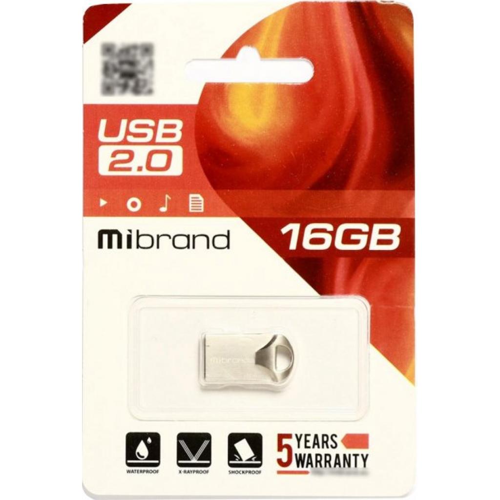 USB флеш накопичувач Mibrand 16GB Hawk Silver USB 2.0 (MI2.0/HA16M1S) зображення 2