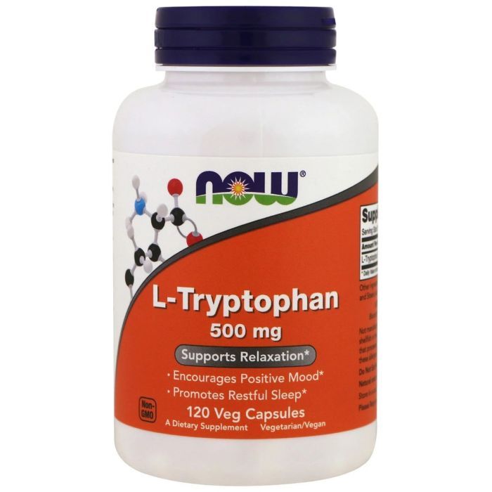 Аминокислота Now Foods L-триптофан, 500 мг, 120 растительных капсул (NOW-00167)